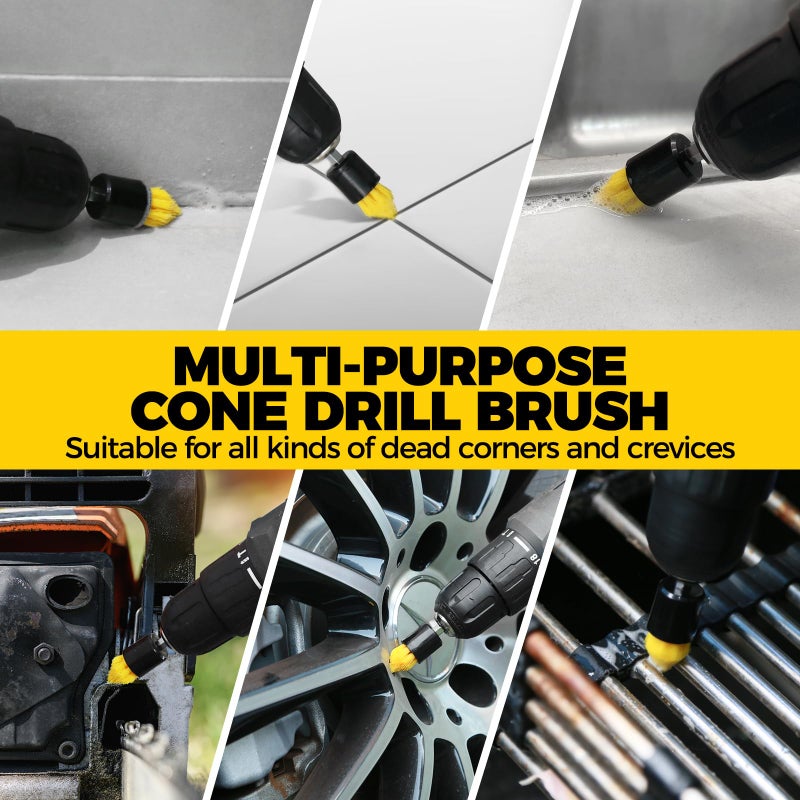 Holikme 6Pack Drill Brush Power Scrubber Cleaning Brush Extended Long Attachment Set All Purpose Drill Scrub Brushes Kit for Grout  Floor  Tub  Shower  Tile  Bathroom Scrub Brush Green - Image 4